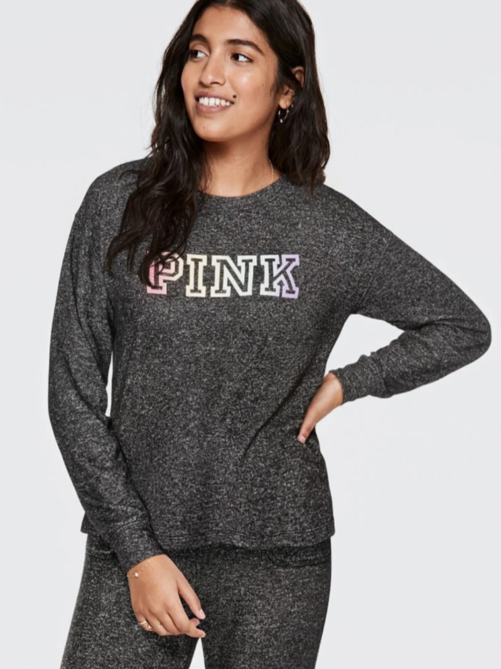 Victoria’s Secret Women's PINK Super Soft Cozy Sleep Long Sleeve Shirt Size M